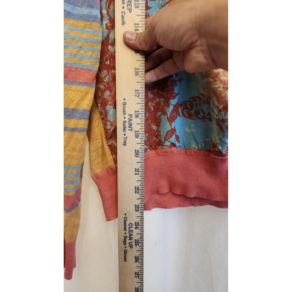 Sundance Cardigan Sweater Womens L Multi Silk Front Floral Lightweight Knit Boho - Picture 4 of 12